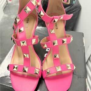Torrid Hot Pink Studded Sandals